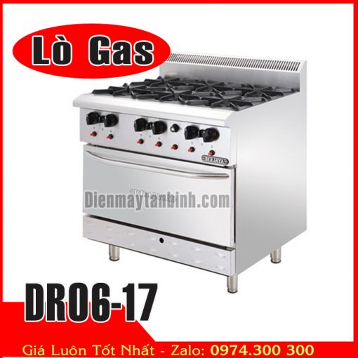 Bếp âu 6 họng có lò nướng dùng gas DRO6-17