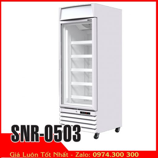 Tủ đông đứng 500 lít cửa kính trưng bày thực phẩm đông lạnh Sanden SNR-0503