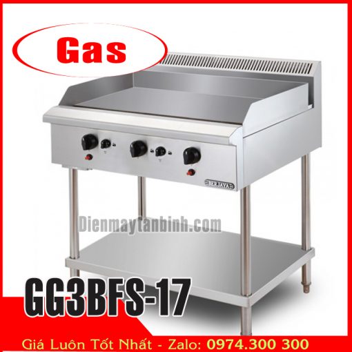 Bếp chiên bề mặt dùng gas có chân đứng berjaya GG3BFS-17