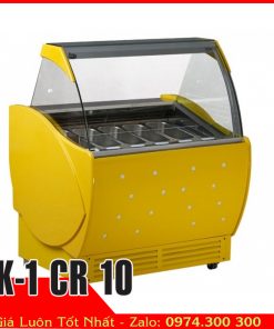 k-1-cr-10 tủ đông kem ý kính cong 10 khay inox